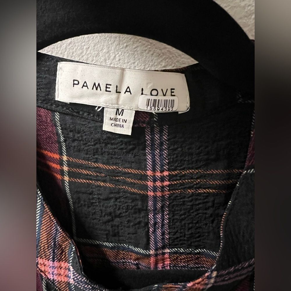Pamela Love x RTR Maroon Plaid Shirtdress - Size M / Pit to Pit 18”‎ - Picture 7 of 11